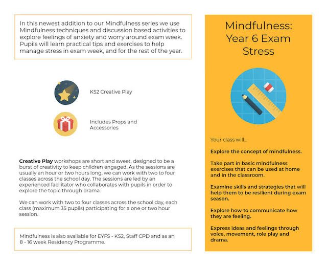 Exam Stress Mindfulness workshop One Day Creative