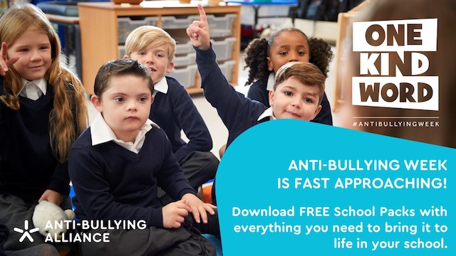 Free Anti-Bullying Week resources available via Anti-Bullying Alliance